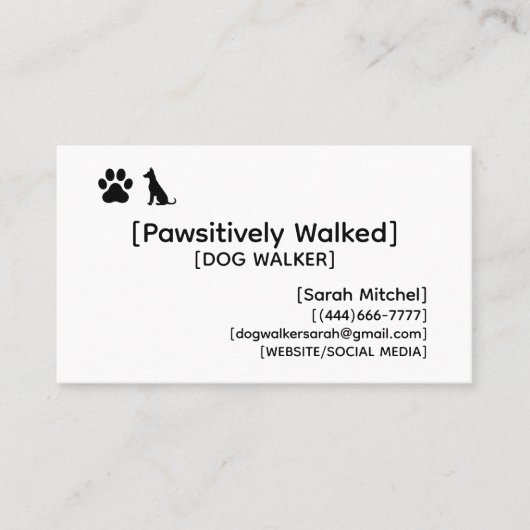 Custom Dog Walker and Dog Groomer Business Cards Visitenkarte (Vorderseite)