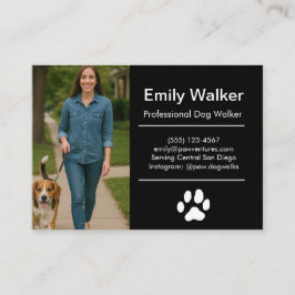 Custom Dog Walker Business Card with Photo Visitenkarte