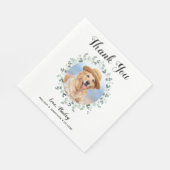 Custom Dog Wedding Danke Ihnen Modernes Foto Serviette (Ecke)