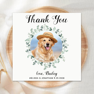 Custom Dog Wedding Danke Ihnen Modernes Foto Serviette