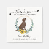 Custom Dog Wedding Danke Labrador Cocktail Serviette (Vorderseite)