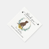 Custom Dog Wedding Danke Labrador Cocktail Serviette (Ecke)