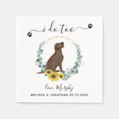Custom Dog Wedding I do to Labrador Cocktail Serviette (Vorderseite)