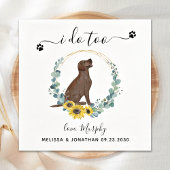 Custom Dog Wedding I do to Labrador Cocktail Serviette