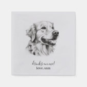 Custom Dog Wedding Napkin | Golden Retriever Serviette (Vorderseite)