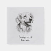 Custom Dog Wedding Napkin | Golden Retriever Serviette (Vorderseite)