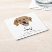 Custom Dog Wedding Paper Untersetzer Cheers Modern (angewinkelt)
