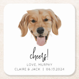 Custom Dog Wedding Paper Untersetzer Cheers Modern