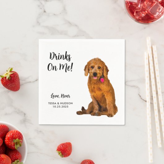 Custom Dog Wedding Serviette (Beispiel)