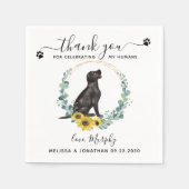 Custom Dog Wedding Thank You Black Lab Cocktail Serviette (Vorderseite)