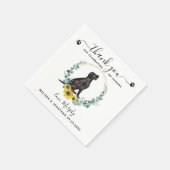 Custom Dog Wedding Thank You Black Lab Cocktail Serviette (Ecke)