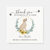 Custom Dog Wedding Vielen Dank Gelbe Labrador Cock Serviette (Vorderseite)