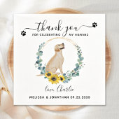 Custom Dog Wedding Vielen Dank Gelbe Labrador Cock Serviette