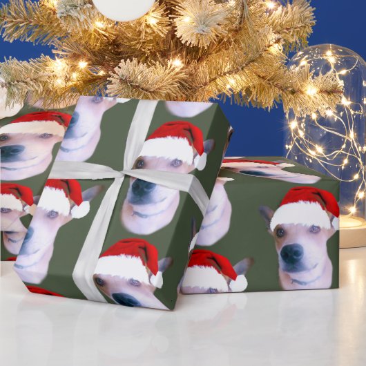 Custom Dog Weihnachts-Foto Geschenkpapier (Feiertage)