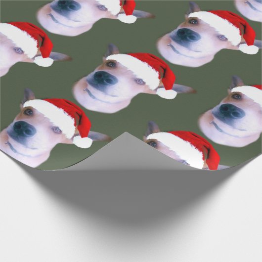Custom Dog Weihnachts-Foto Geschenkpapier (Ecke)