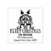 Custom Dog Weihnachts-Rücksendeadresse Gummistempel (Prägung)