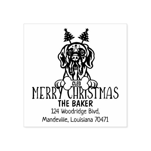 Custom Dog Weihnachts-Rücksendeadresse Gummistempel (Prägung)
