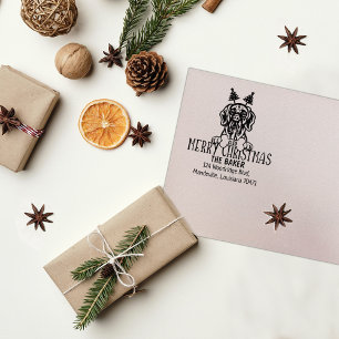 Custom Dog Weihnachts-Rücksendeadresse Gummistempel