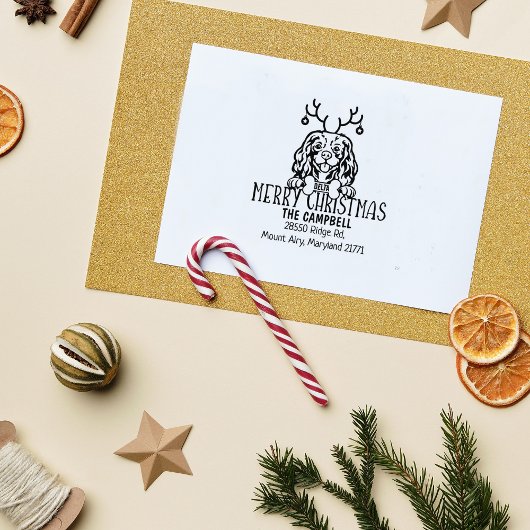 Custom Dog Weihnachts-Rücksendeadresse Gummistempel