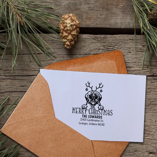 Custom Dog Weihnachts-Rücksendeadresse Gummistempel