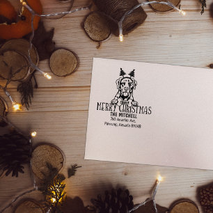 Custom Dog Weihnachts-Rücksendeadresse Gummistempel