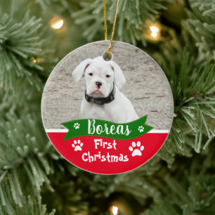 Custom Dogs Erste Weihnachten Keramik Ornament