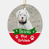 Custom Dogs First Christmas Keramik Ornament (Links)