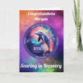 Custom Dolphin Erholung Meilenstein Card - Sobriri Karte (Vorderseite)