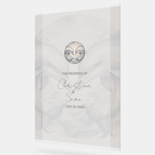 Custom Dolphin Theme Wedding Sign Acrylschild (Winkel)