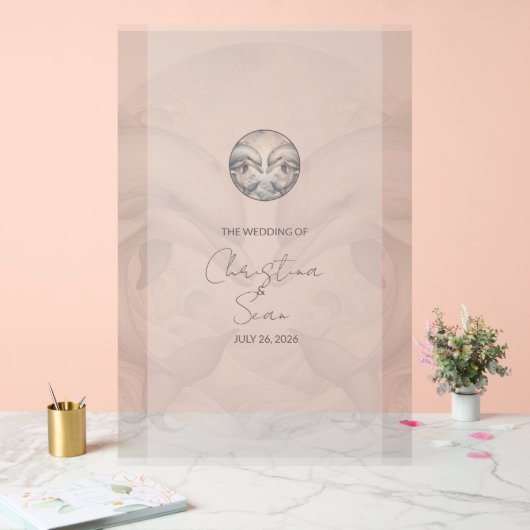 Custom Dolphin Theme Wedding Sign Acrylschild (Hochzeit)