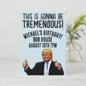 CUSTOM DONALD TRUMP GEBURTSTAGLICHE PARTEIEINLAGEN EINLADUNG (Stehend Vorderseite)