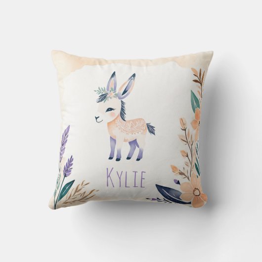 Custom Donkey Pillow mit Boho Floral Design - Kissen (Rückseite)