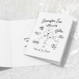 Custom Doodle Moderner Ballon Geburtstag geklappt Karte