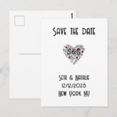 Custom Doodle Save the Date Hochzeit Postkarte (Vorne/Hinten)