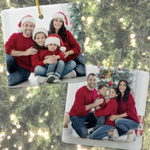 Custom Doppelseitenfamilie Zwei Fotos Weihnachten