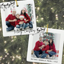Custom Doppelseitenfamilie Zwei Fotos Weihnachten