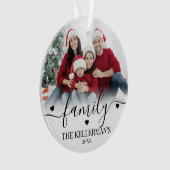 Custom Doppelseitenfamilie Zwei Fotos Weihnachten Ornament (Vorderseite)