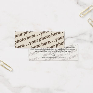 Custom Double Photo Bookmark w/ Thoreau Quote