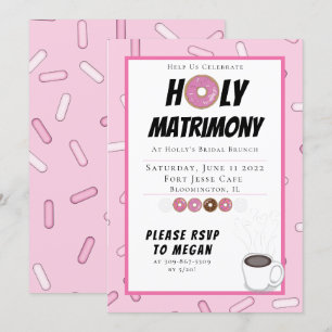 Custom Double Pink Donut Brunch Einladung