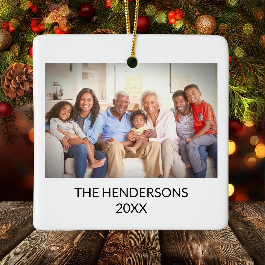 Custom Double Side Family Foto Portait Weihnachten Keramikornament