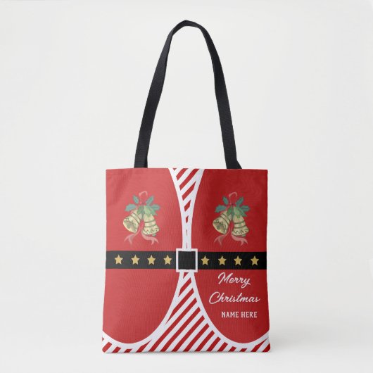Custom Double Side Red White Stripes Candy Cane Tasche (Vorderseite)