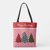 Custom Double Side Red White Stripes Candy Cane Tasche (Rückseite)