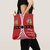 Custom Double Side Red White Stripes Candy Cane Tasche (Von Nahem)