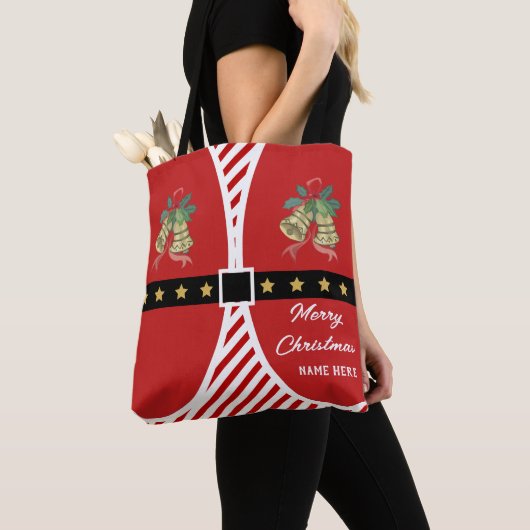 Custom Double Side Red White Stripes Candy Cane Tasche (Von Nahem)
