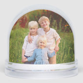 Custom Double Sided 2 Photo of Kids Family Schneekugeln (Vorderseite)