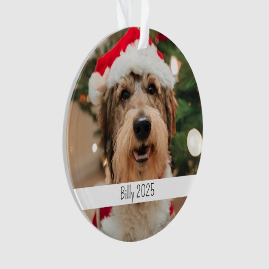 Custom Double Sided Dog Pet Christmas Ornament (Vorderseite)