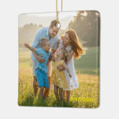 Custom Double Sided Family Two Photo Christmas Cer Keramikornament (Links)
