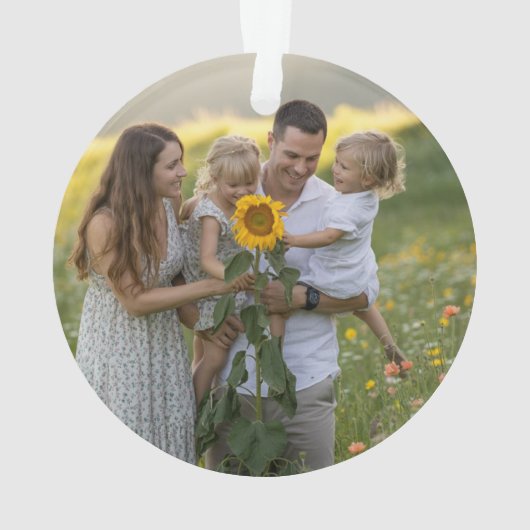 Custom Double Sided Family Two Photo Christmas Cer Ornament (Rückseite)