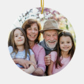 Custom Double Sided Family Two Photo Christmas Keramik Ornament (Vorne)