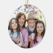 Custom Double Sided Family Two Photo Christmas Keramik Ornament (Links)